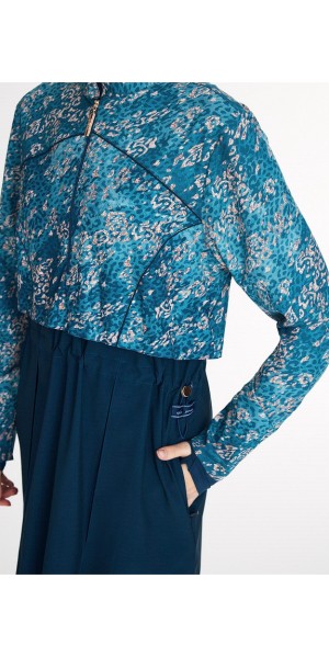 5088 Lacivert Vaha Desenli 5 parça Tesettür Mayo tesetturmayoburada
