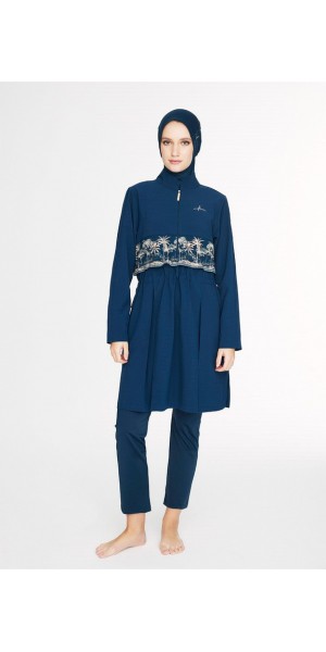 6025 Lacivert Vaha 5 parça Tesettür Mayo tesetturmayoburada