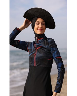 2155 Likralı Tesettür Mayo Takımı