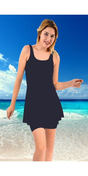 24115 Lacivert Elbise Taytlı Mayo tesetturmayoburada