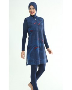 2251 Lacivert Tam Kapalı Tesettür Mayo tesetturmayoburada