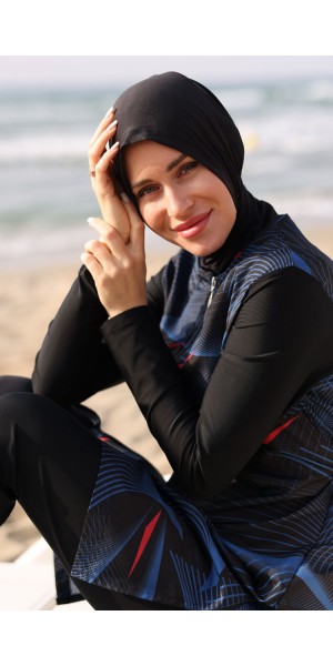 2251 Siyah Tam Kapalı Tesettür Mayo tesetturmayoburada