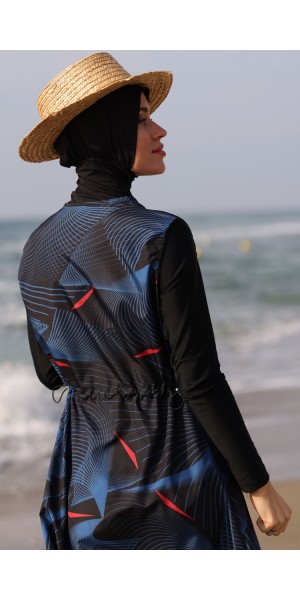 2251 Siyah Tam Kapalı Tesettür Mayo